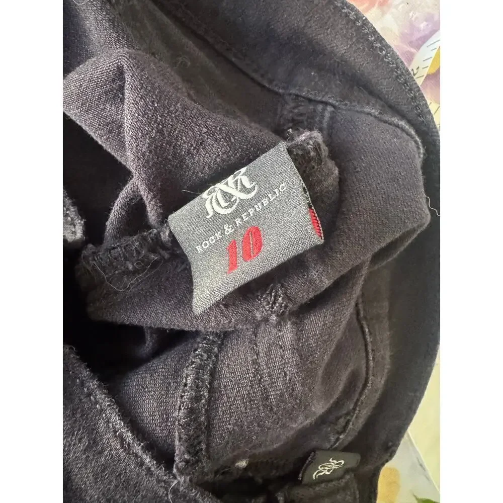 Rock & Republic Black Sequins Jeans Size 10 - Picture 4 of 8